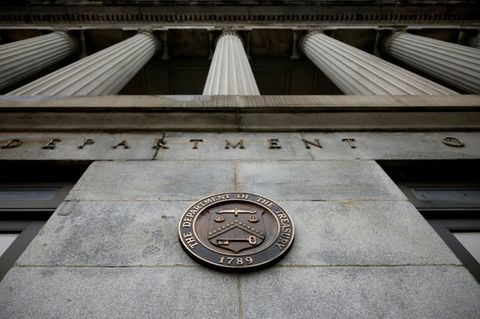 Fassade des Finanzministeriums in Washington