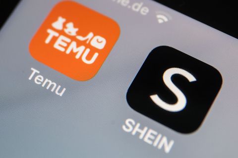 Temu und Shein als Apps auf einem Smartphone
