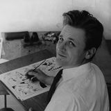 Der Zeichner Albert Uderzo als 30-Jähriger