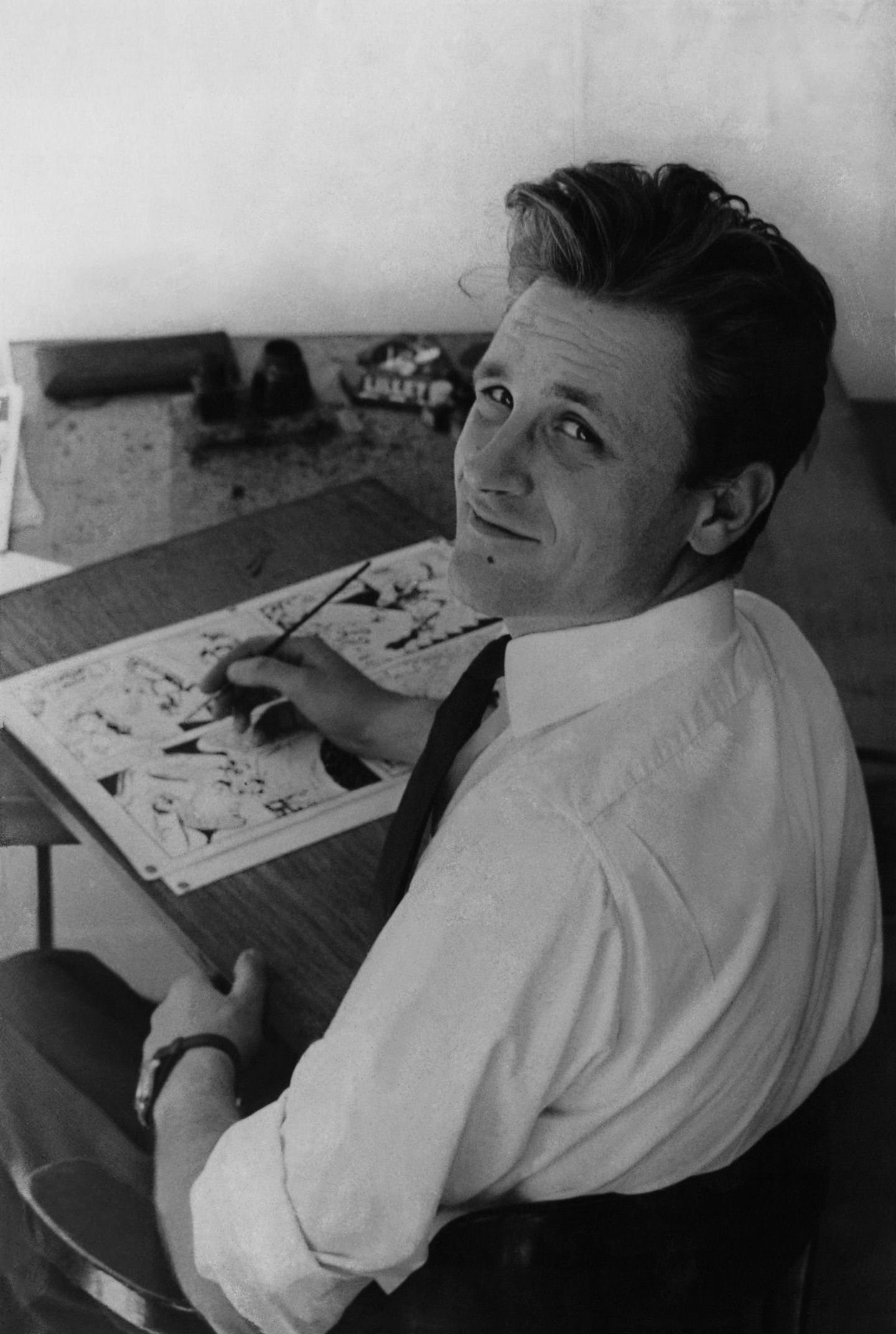 Der Zeichner Albert Uderzo als 30-Jähriger