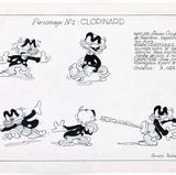 Zeichnung des einbeinigen Comic-Helden Clopinard