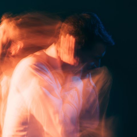 Mentally ill perpetrator: a double -exposed man who looks like he suffers a seizure