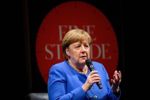 Angela Merkel am Mittwoch bei der "Zeit"