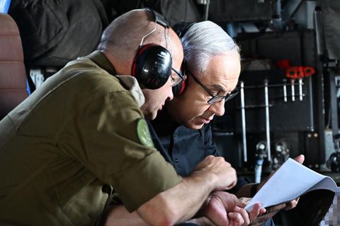 Benjamin Netanjahu bei einem Besuch der israelischen Luftstreitkräfte