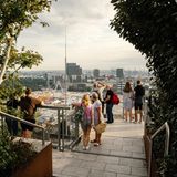 Blick vom Grünen Bunker auf St. Pauli