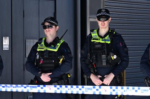 Polizisten in Australiens Metropole Melbourne