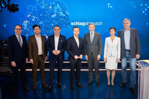 Blick auf die ZDF-Debattenrunde zum Thema Migration