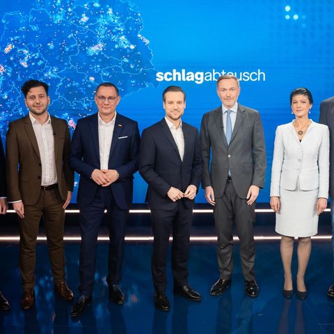 Blick auf die ZDF-Debattenrunde zum Thema Migration