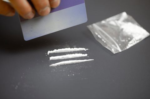 drei Linien Kokain
