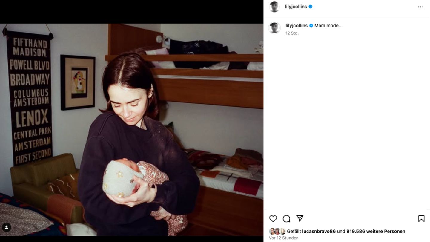 Vip News: "Emily in Paris"-Star Lily Collins zeigt sich mit ihrer Tochter