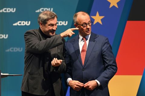 Markus Söder (links) und Friedrich Merz