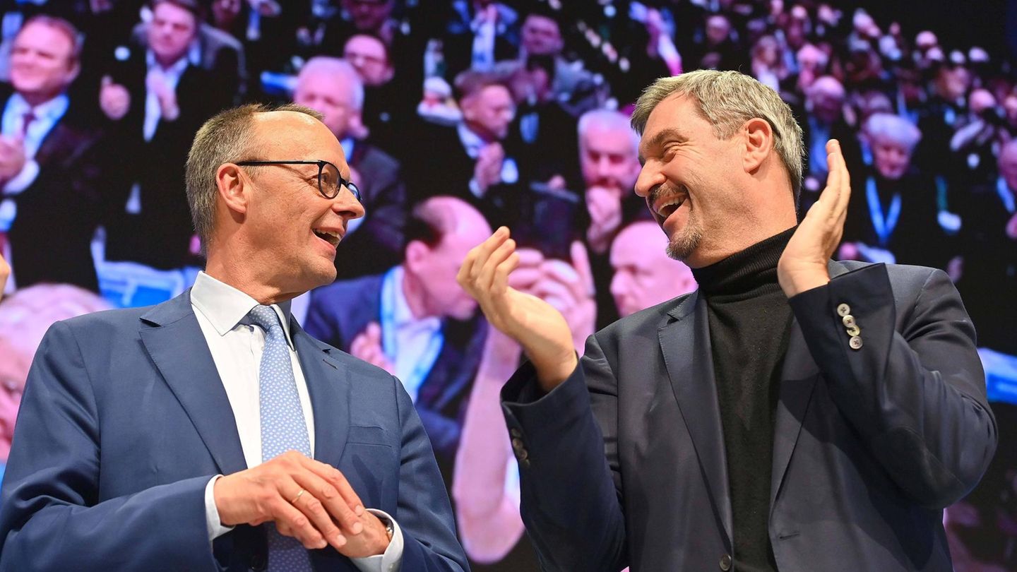 CSU party conference in Nuremberg: Friedrich Merz is received like a star