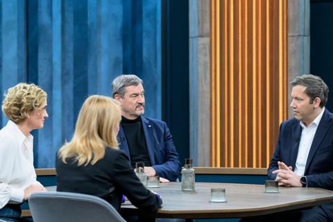 Markus Söder und Lars Klingbeil bei Caren Miosga