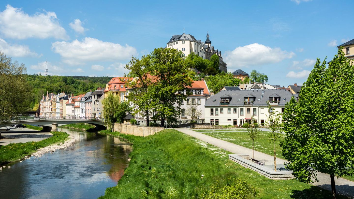 Kulisse der Stadt Greiz, Thüringen