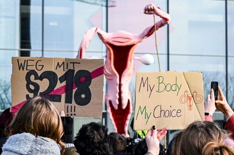 Protest für die Legalisierung des Schwangerschaftsabbruchs
