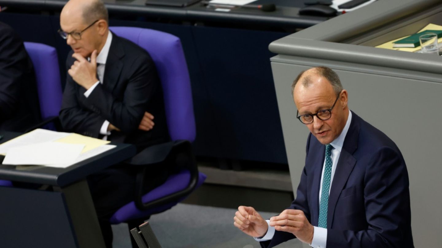 Merz und Scholz im Bundestag
