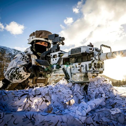 Ein Gebirgsjäger beim Mannöver "Nordic Response"