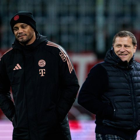 FC Bayern-Coach Vincent Kompany und Sportvorstand Max Eberl