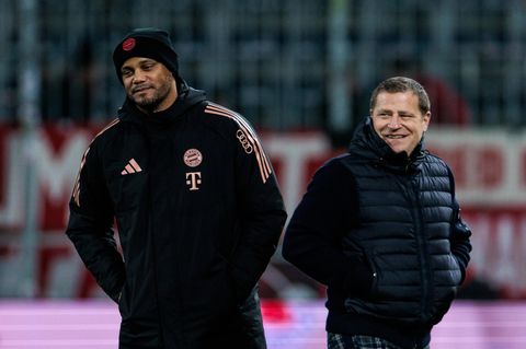 FC Bayern-Coach Vincent Kompany und Sportvorstand Max Eberl