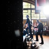 Alexej und Yulia Nawalny betreten die Bühne