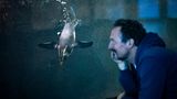 Eckhard von Hirschhausen guckt Pinguin im Wasser an