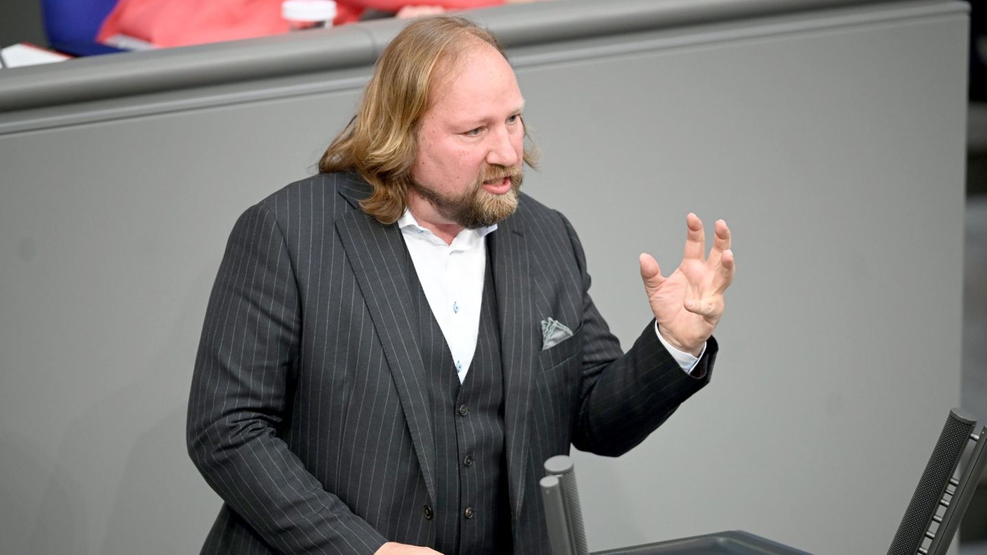 Grünen-Politiker Anton Hofreiter spricht am Rednerpult im Deutschen Bundestag