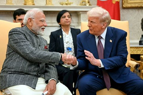 Donald Trump und Narendra Modi im Weißen Haus