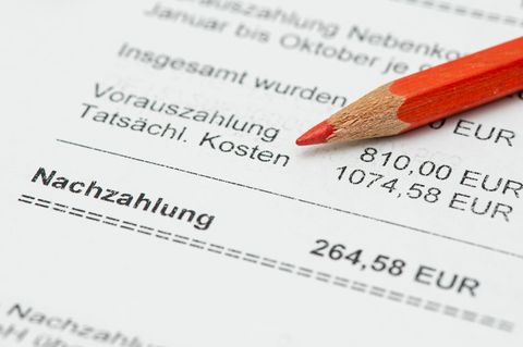 Die Heizkosten und andere Nebenkosten treffen den Kunden mit Verspätung