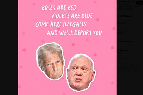 Zynischer Gruß aus dem Weißen Haus: die digitale Valentinskarte von Donald Trump