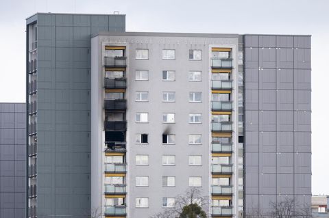 Brand in Dresdner Hochhaus