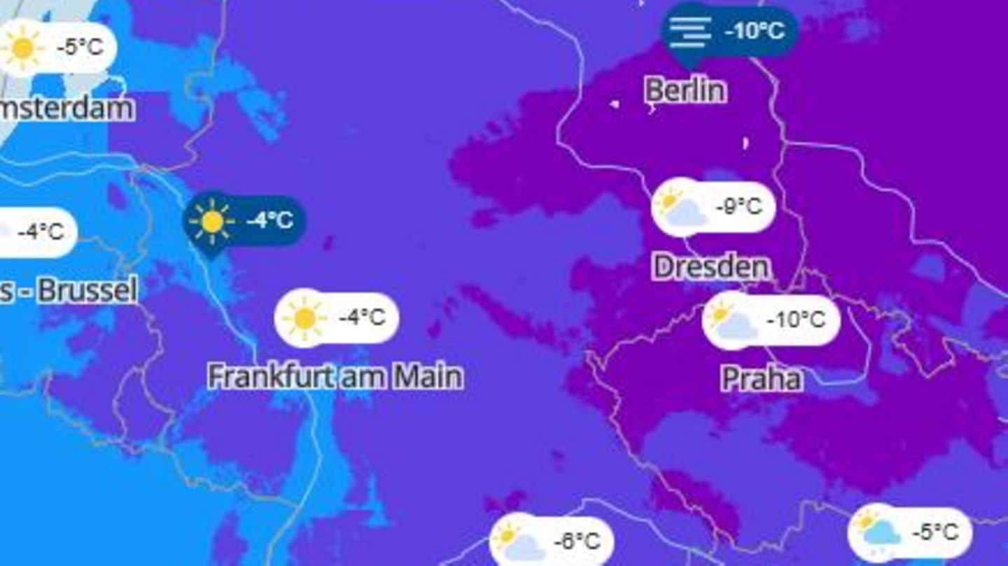Ein Blick auf die Wetter-Karte zeigt: Es ist kalt in Deutschland