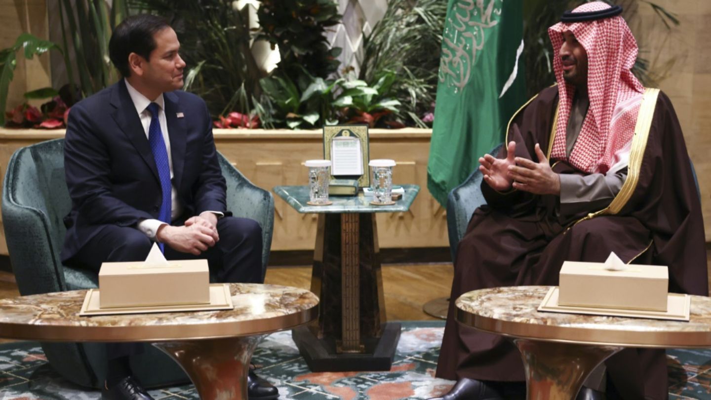 Marco Rubio bei seinem Gespräch mit Mohammed bin Salman