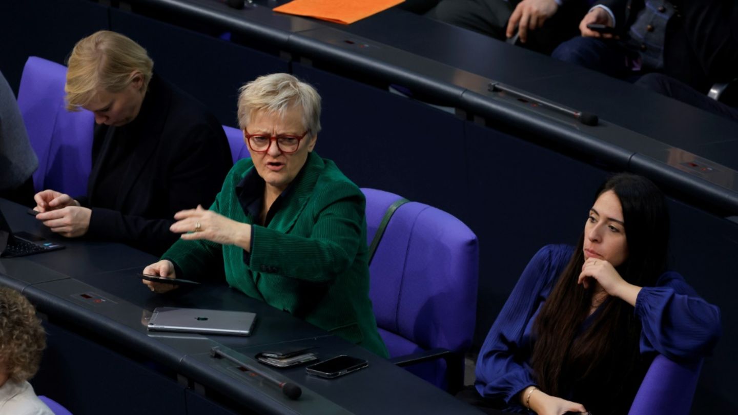 Renate Künast (Mitte) im Bundestag