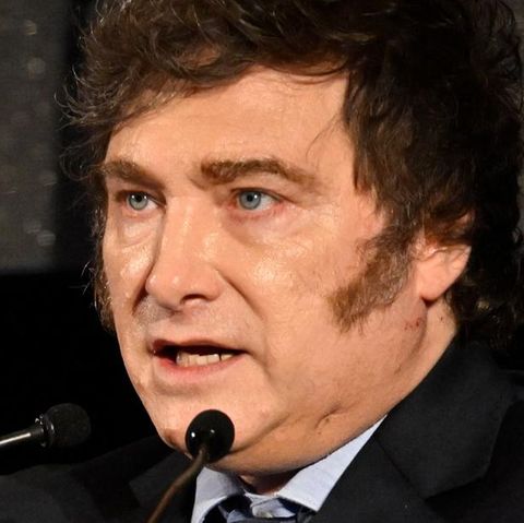 Javier Milei hält im Dezember 2024 eine Rede auf dem Gipfel des Mercosur-Wirtschaftsbündnisses in Montevideo Javier Milei hält im Dezember 2024 eine Rede auf dem Gipfel des Mercosur-Wirtschaftsbündnisses in Montevideo