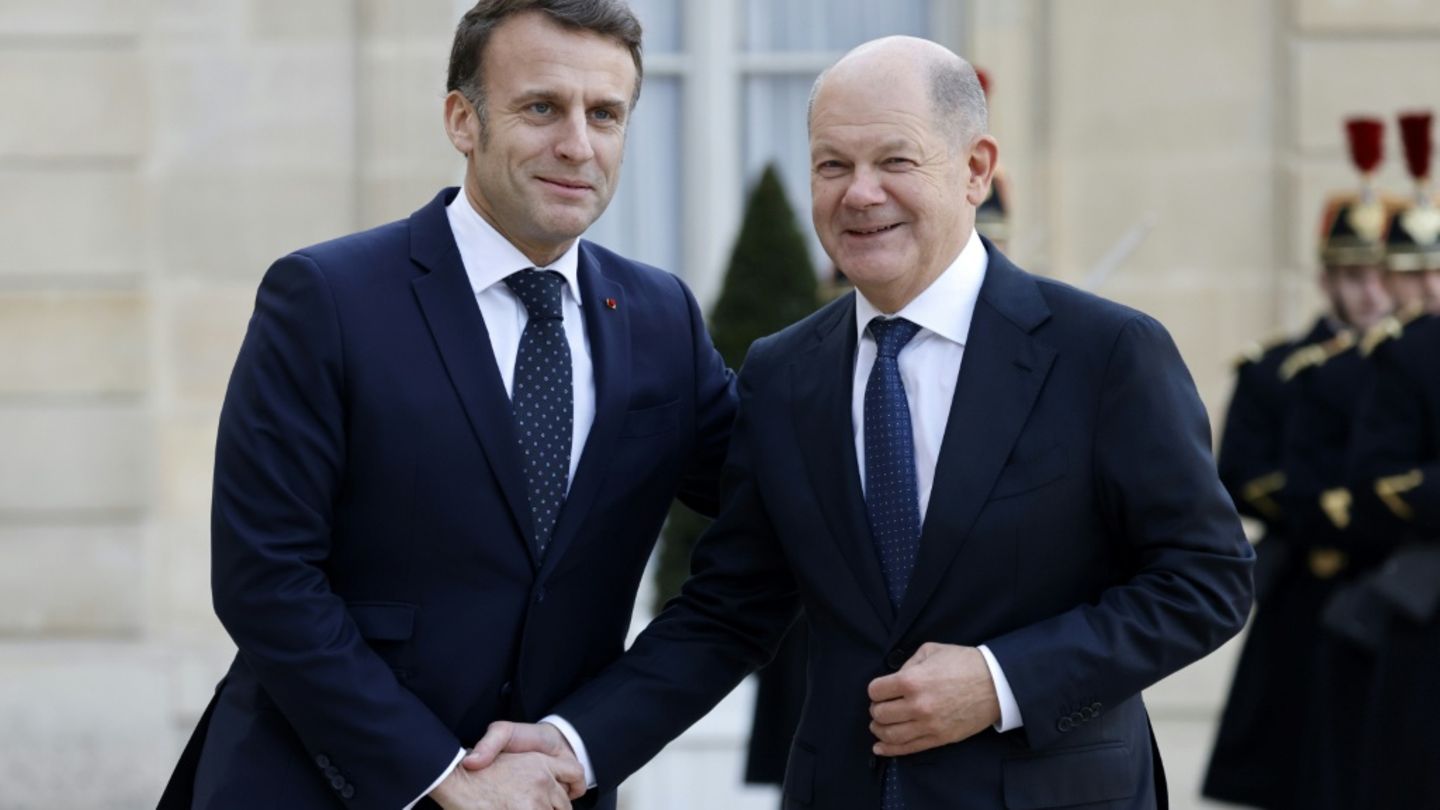 Macron (l.) und Scholz am Montag in Paris