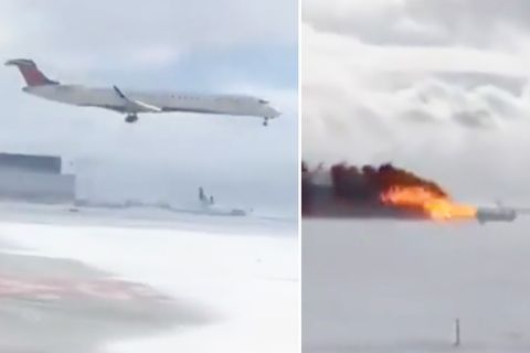 Video zeigt Flugzeug-Bruchlandung von Toronto