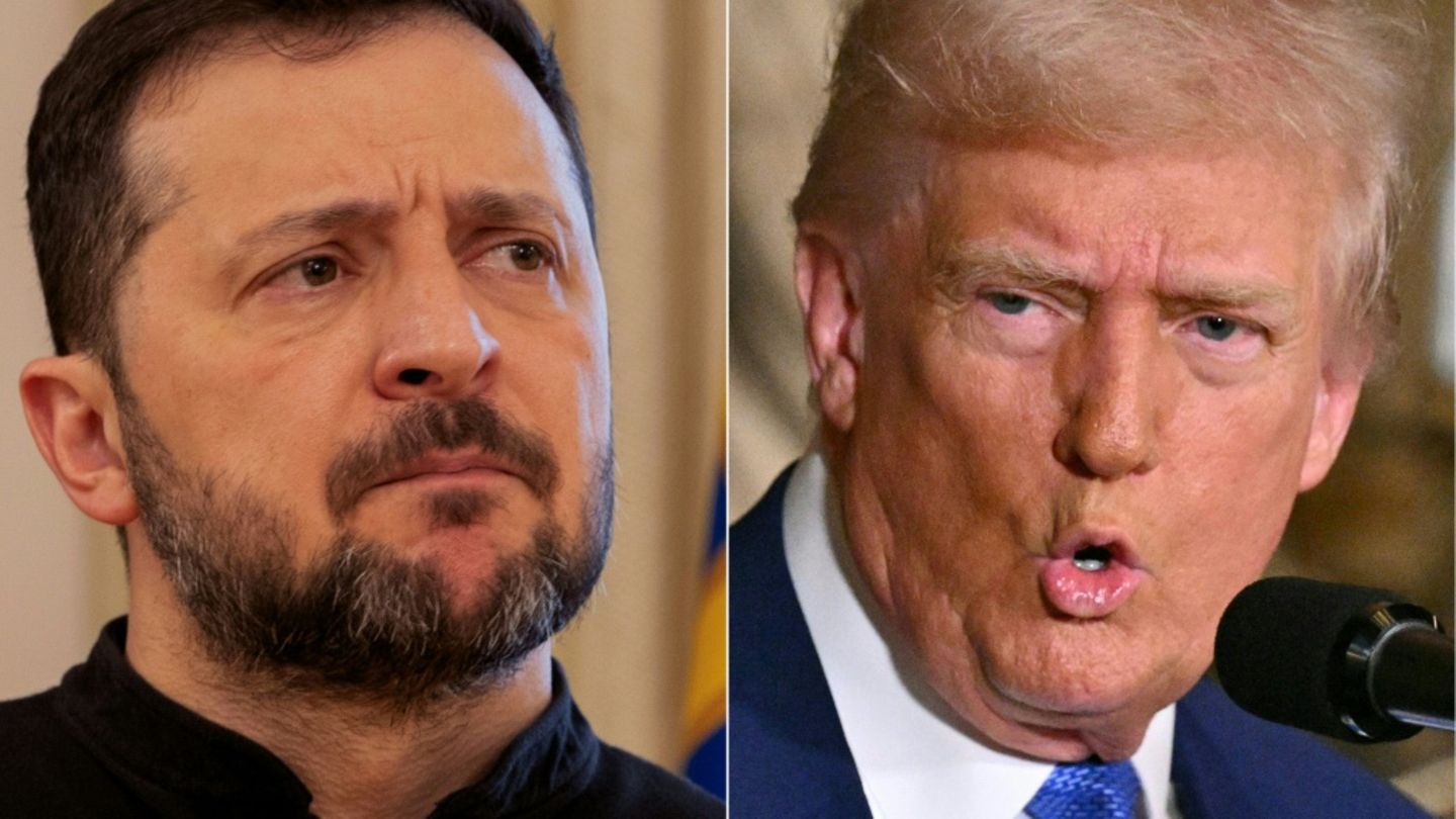 Selenksyj (l.) und Trump