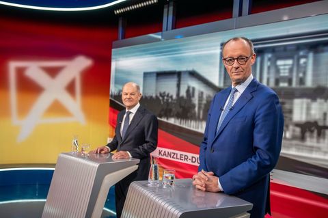 Friedrich Merz und Olaf Scholz im Tv-Duell