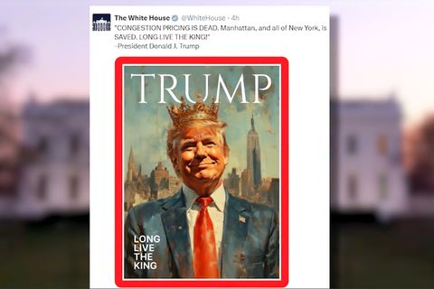 Auf einer Online-Plattform wurde ein Bild von US-Präsident Donald Trump mit Krone veröffentlicht