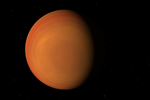 Exoplanet Illustration in orangen Farben