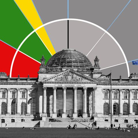 A graphic distribution of seats as an optics behind the Bundestag (assembly)