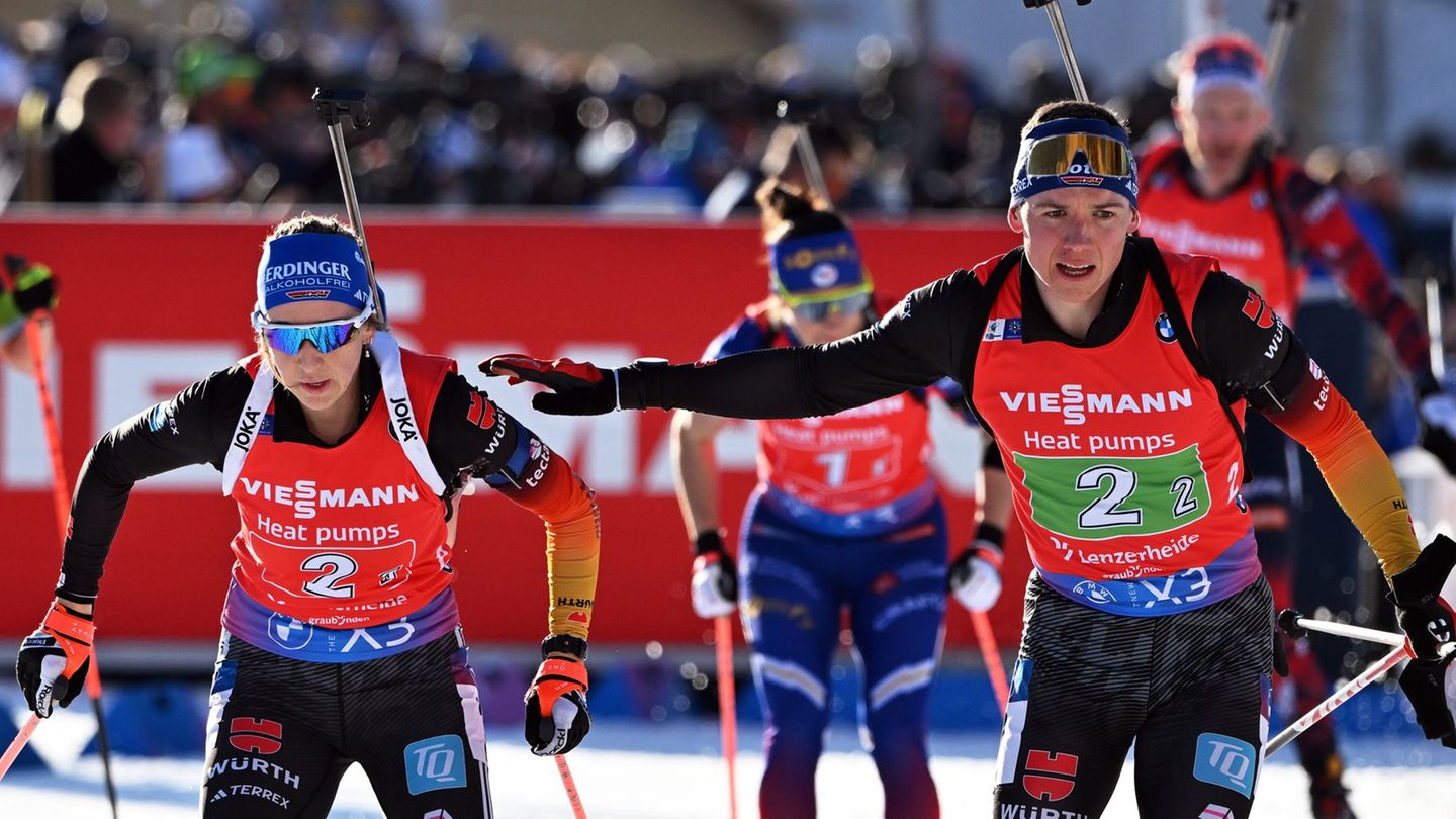 Biathlon in Lenzerheide: Preuß und Strelow holen WM-Bronze in Single-Mixed