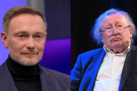 Christian Lindner (links) und Peter Sloterdijk waren lange Freunde. Als der FDP-Chef vor drei Jahren auf Sylt die Journalistin Franca Lehfeldt heiratete, hielt Sloterdijk noch die Festrede. Heute sagt er dazu: "Meine Meinung, dass es in Deutschland an Fürstenhochzeiten mangelt, habe ich damals öffentlich bekundet." Champagner, Austern, Wanderdüne: Damals war die Welt noch in Ordnung. Heute leidet Sloterdijk darunter, dass der eigensinnige Politiker einfach nie auf ihn hören wollte. Dass der Philosoph tatsächlich jemals geglaubt hat, dass es anders kommen könnte, sagt sehr viel über sein Denken aus