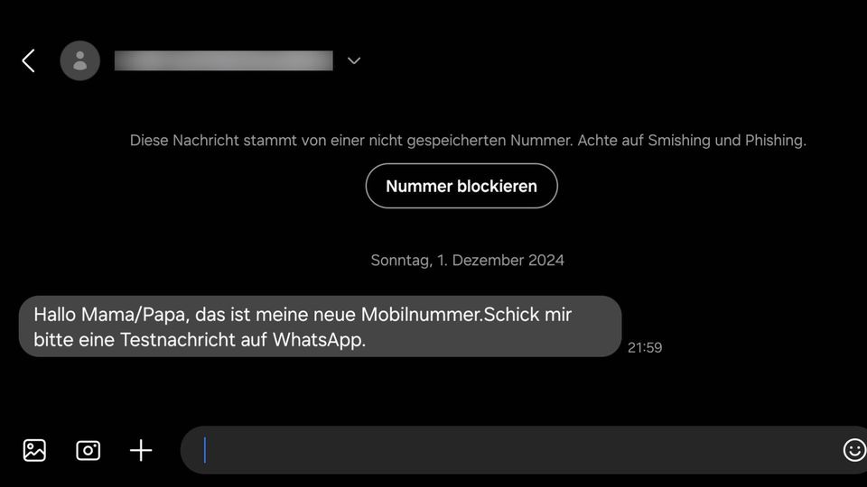 Diese Art von SMS wird immer wieder an Handys argloser Deutscher versendet