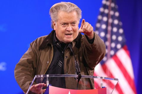 Steve Bannon während seiner Rede bei der CPAC-Konferenz