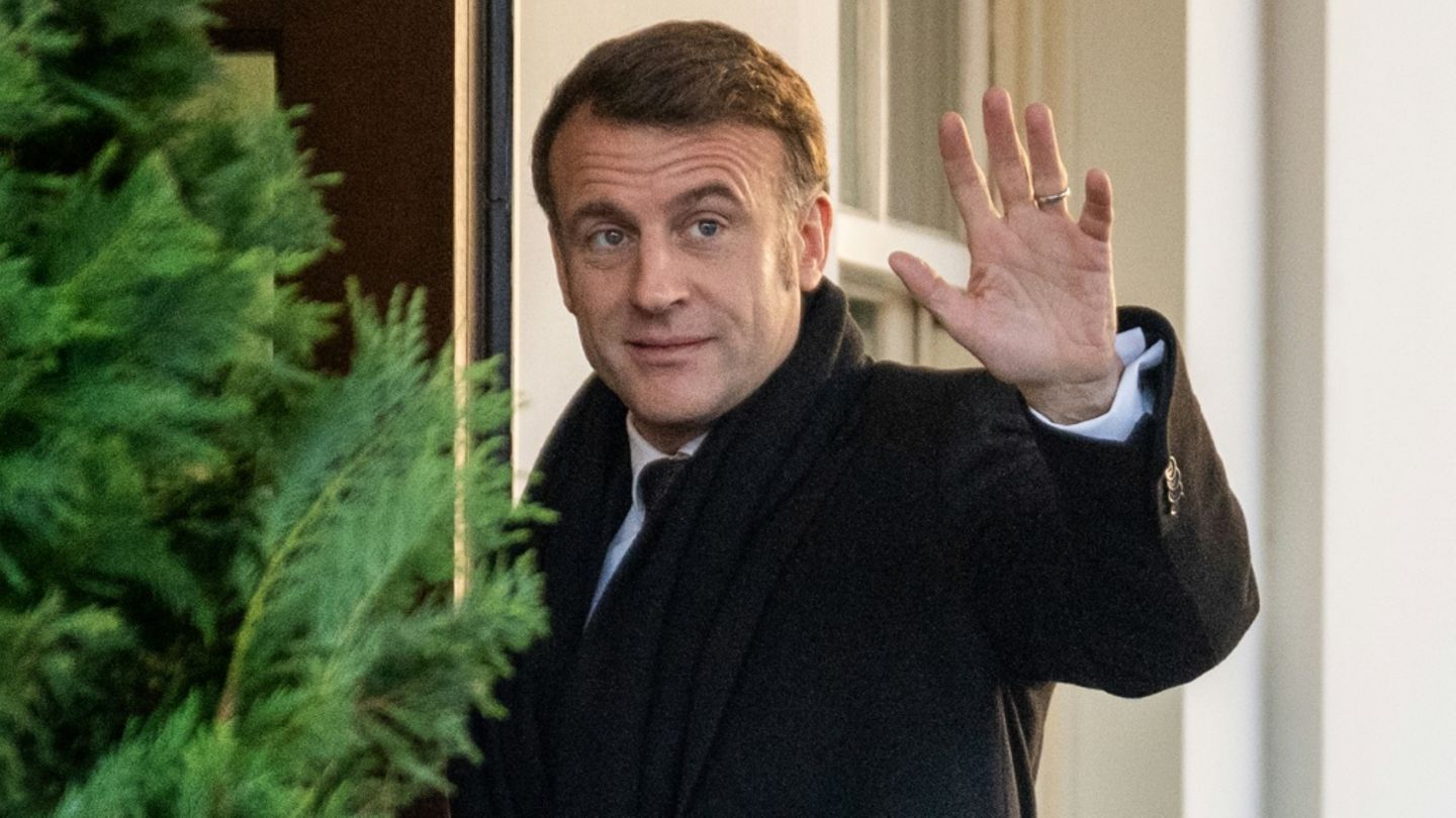 Macron am Montag bei seiner Ankunft im Weißen Haus