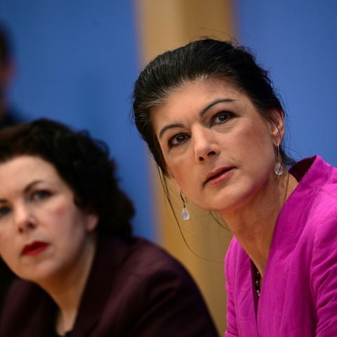 Sahra Wagenknecht (r.) und Amira Mohamed Ali vom BSW in Berlin