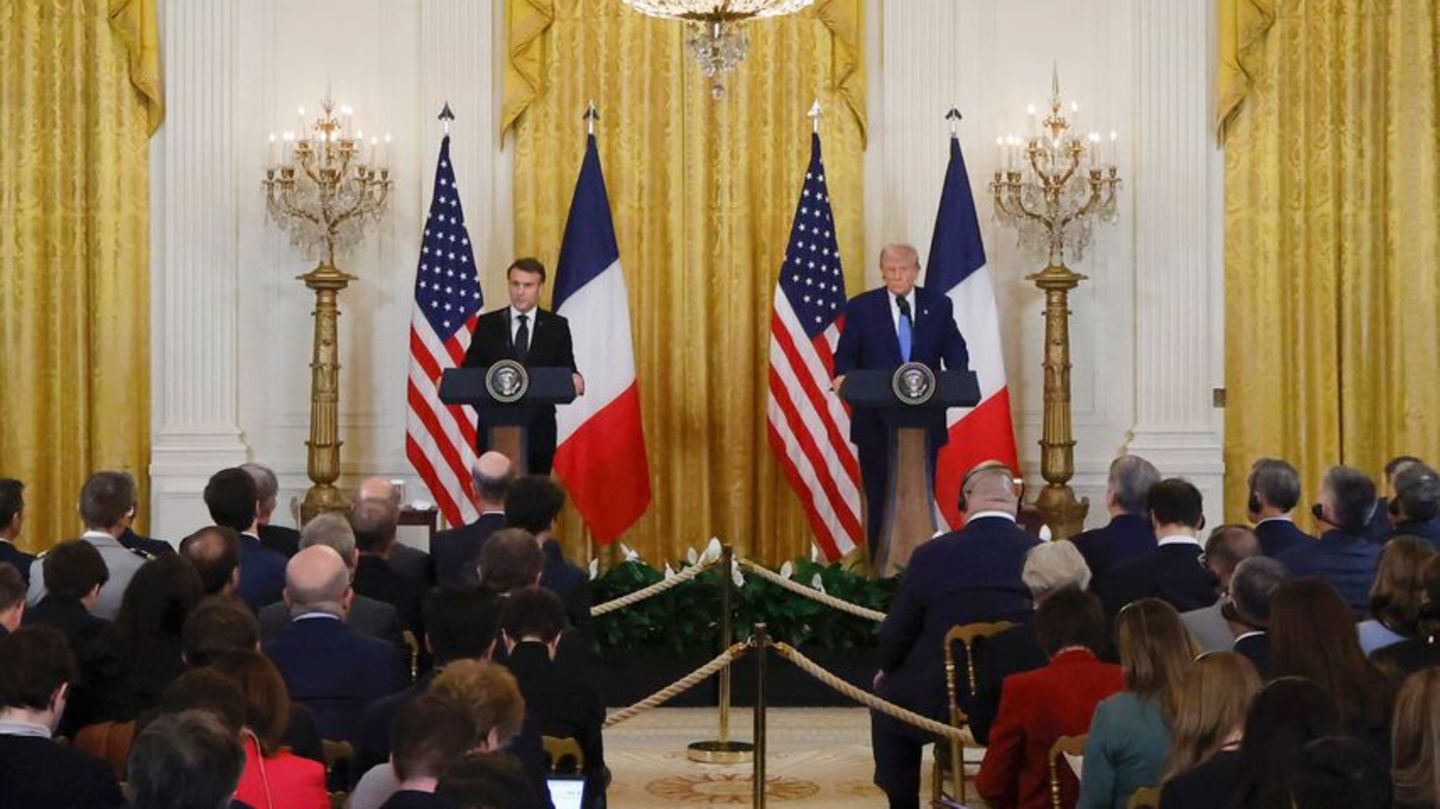 Donald Trump und Emmanuel Macron in Washington zur Ukraine