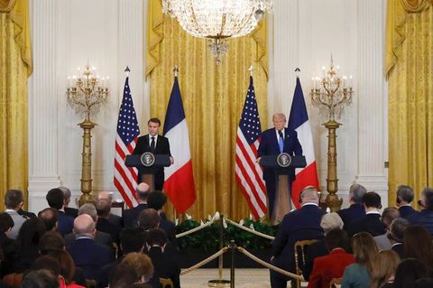 Donald Trump und Emmanuel Macron in Washington zur Ukraine