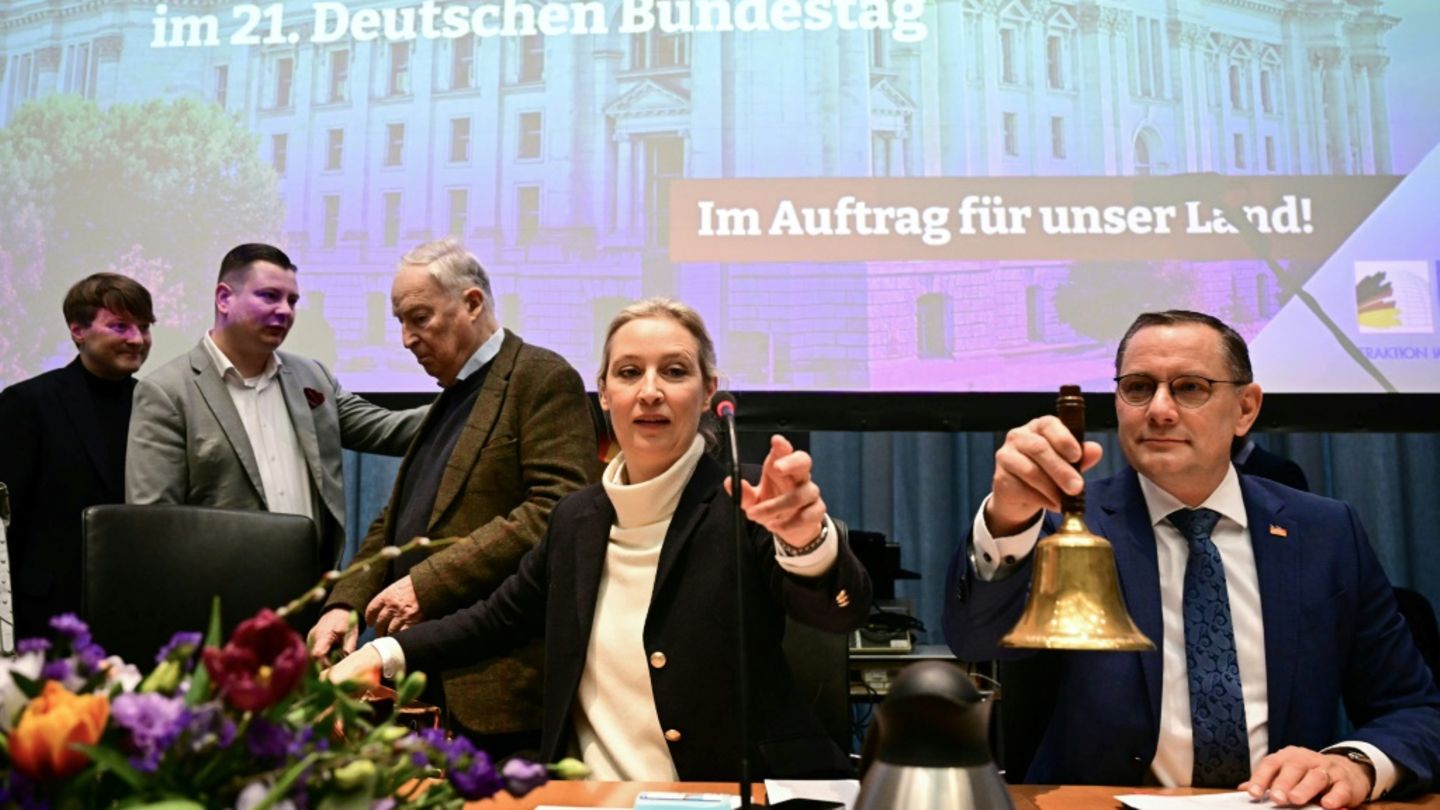 Weidel und Chrupalla bei der konstituierenden Sitzung